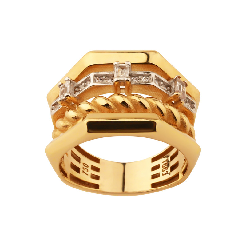 انگشتر طلا 18 عیار زنانه با طرح پورتوفینو صلاحی گلد مدل 5934 سایز 58