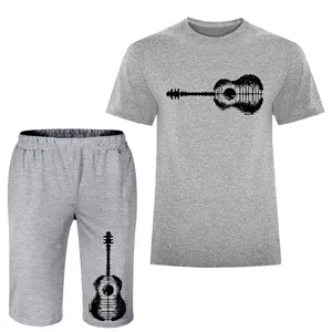 ست تی شرت و شلوارک مردانه مدل گیتار A151
