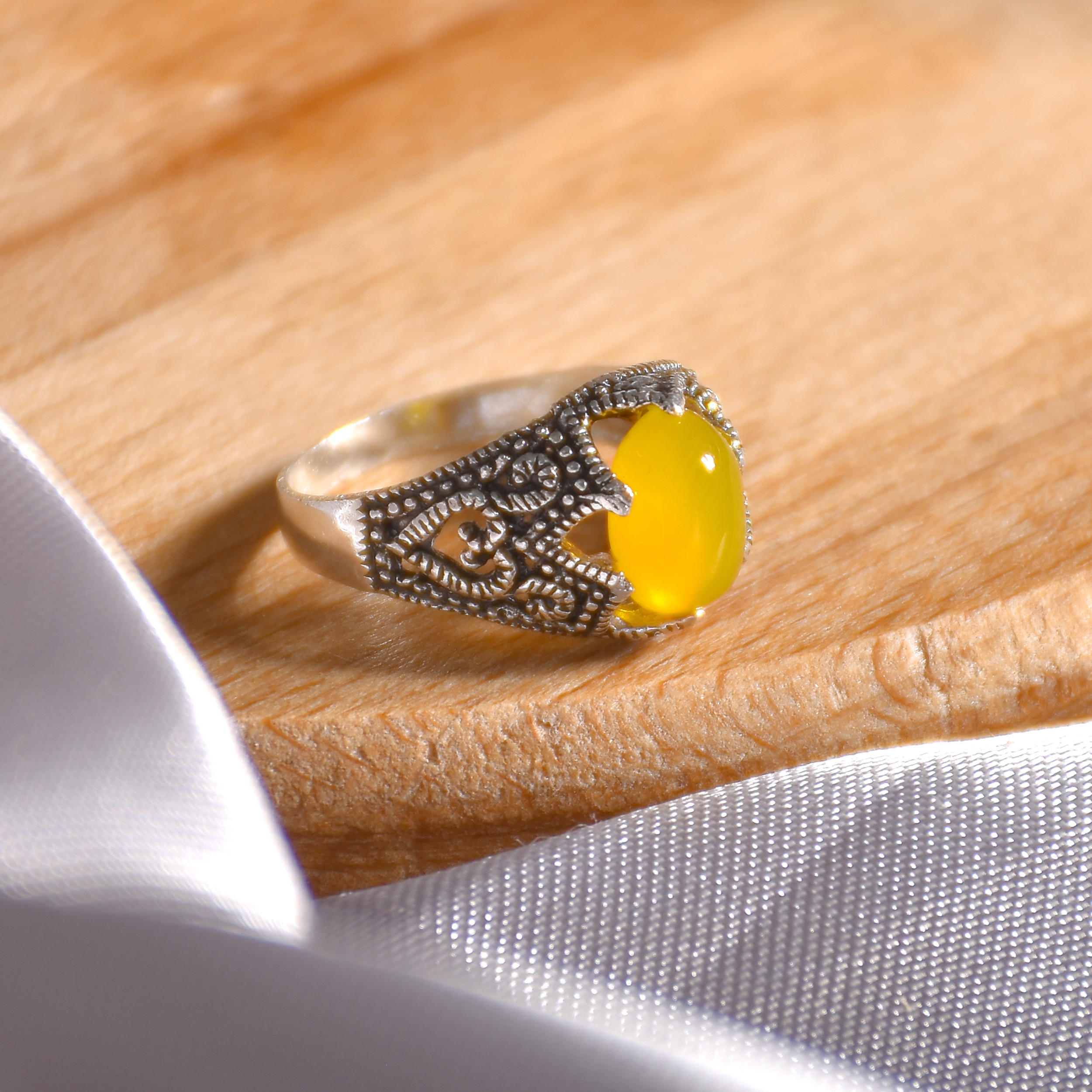 انگشتر نقره پسرانه نقره جات لطفی مدل عقیق کد ANMS029E03