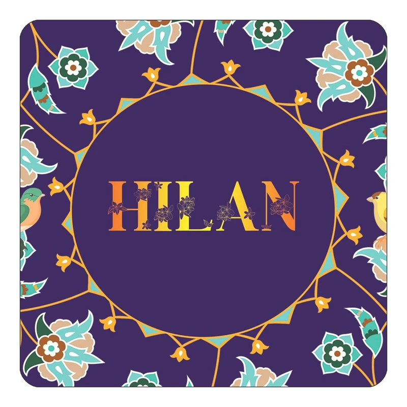 مگنت کاکتی طرح اسم هیلان hilan مدل گل و بلبل کد mg14000