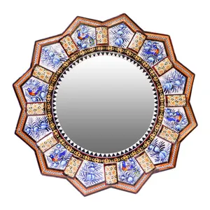 آینه خاتم کاری مدل خورشیدی کد Bl36mr18-2f4