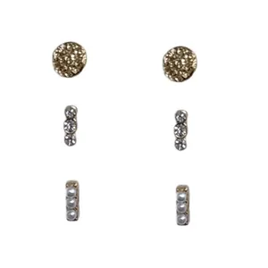 گوشواره زنانه مدل SS 0127  مجموعه 3 عددی 