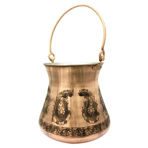 سطل مسی طرح گل مدل 01