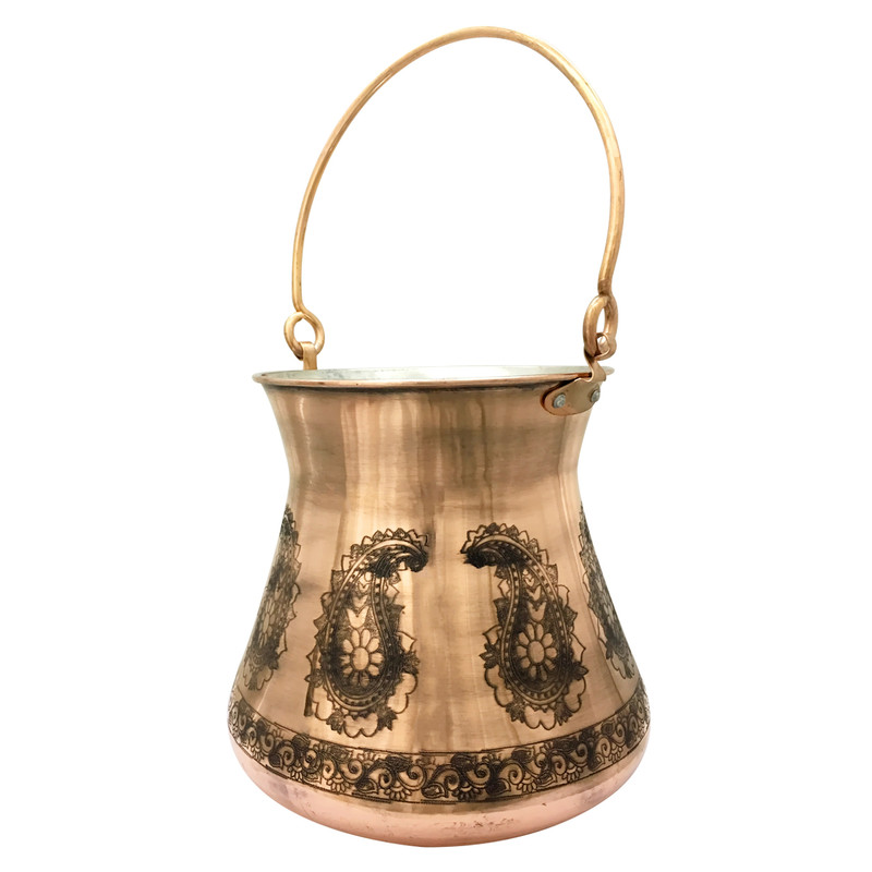 سطل مسی طرح گل مدل 01
