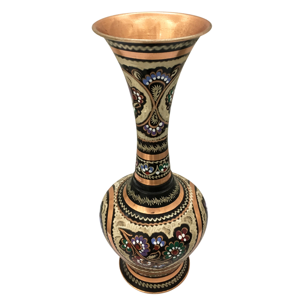 گلدان مسی طرح شکمی مدل 01