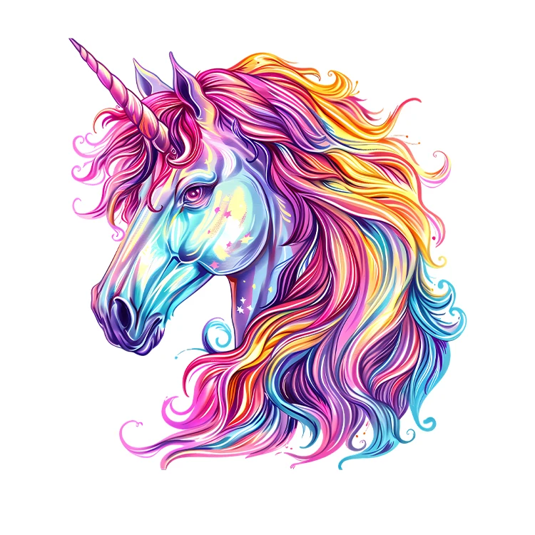 استیکر پارچه و لباس پاد آفرین مدل کارتونی کیوت فانتزی یونیکورن کد S3790