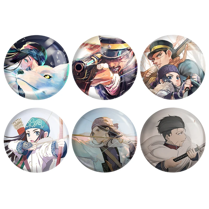 مگنت خندالو طرح انیمه کامویی طلایی Golden Kamuy کد 1478B مجموعه 6 عددی