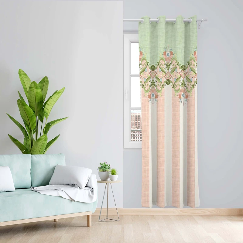 پرده طرح قاب مدل مخمل پانچی کد 1575 z سایز 140x200 سانتی متر