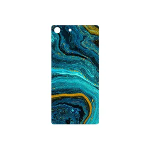 MAHOOT Turquoise marblewith golden streaks Cover Sticker for Sony Xperia M5