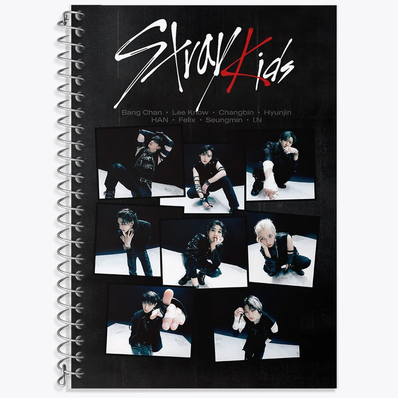 دفتر زبان 50 برگ خندالو مدل سه خط طرح استری کیدز (Stray Kids) کد F5565