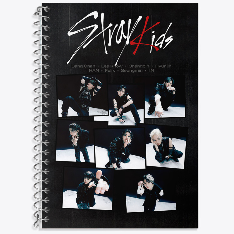 دفتر زبان 50 برگ خندالو مدل دو خط طرح استری کیدز (Stray Kids) کد F5565