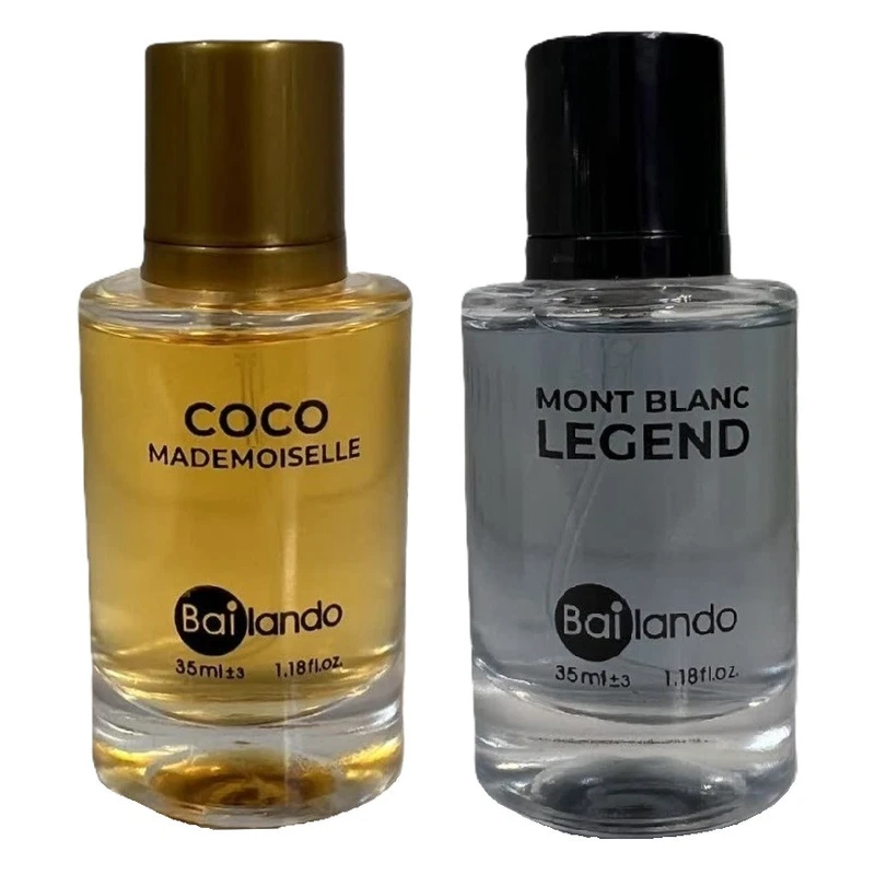 عطر جیبی مردانه بایلندو مدل لجند مونت بلان با رایحه خنک و شرقی حجم 35 میلی‌لیتر به همراه عطر جیبی زنانه بایلندو مدل کوکوشانل با رایحه گرم و شیرین حجم 35 میلی‌لیتر