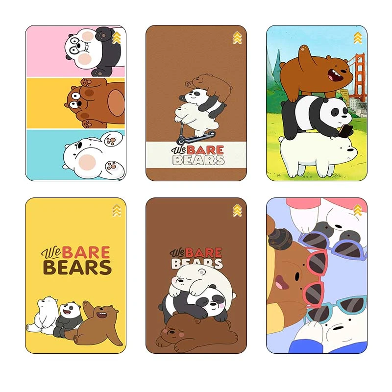 استيکر کارت کارنيکا طرح سه خرس کله پوک We Bare Bears کد 81460 مجموعه 6 عددی
