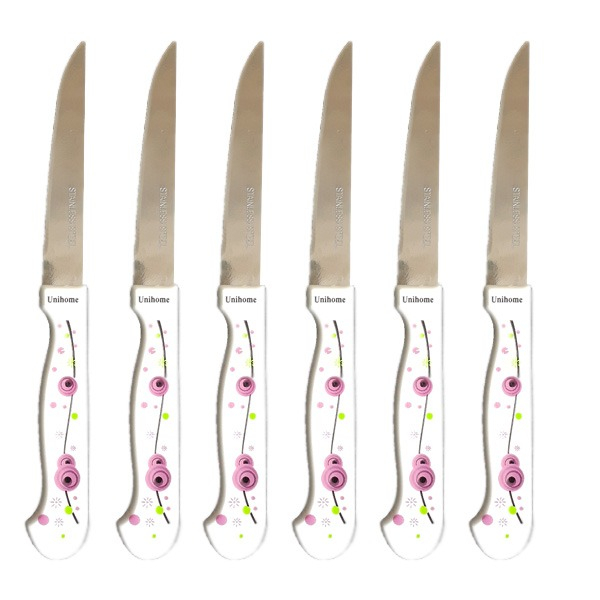 کارد میوه خوری طرح گلدار مدل 1003 بسته شش عددی