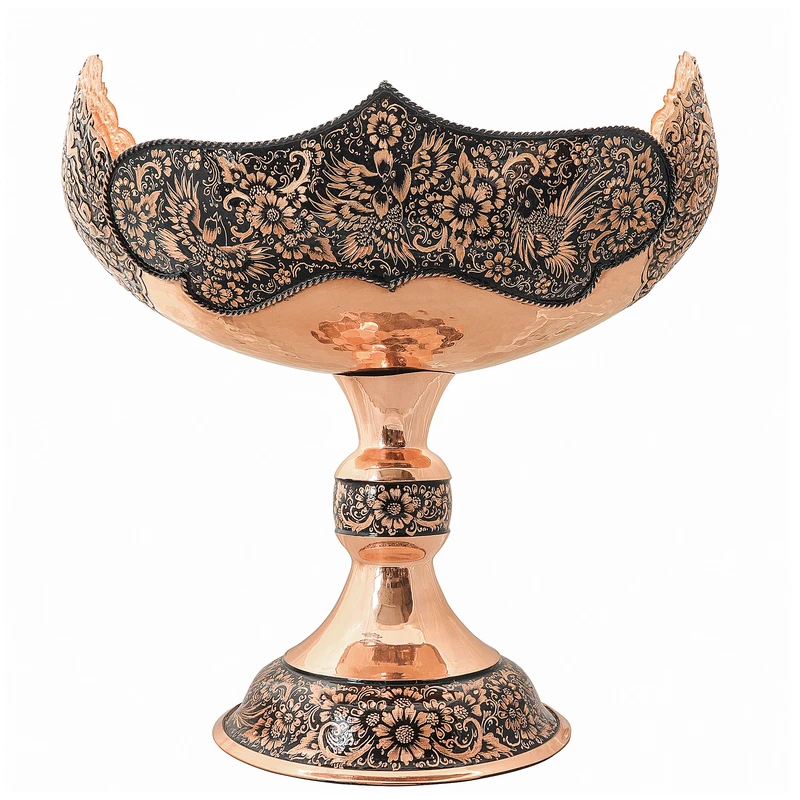 کشکول مسی مدل الماس تراش و قلمزنی کد HyperSuper-47p41half