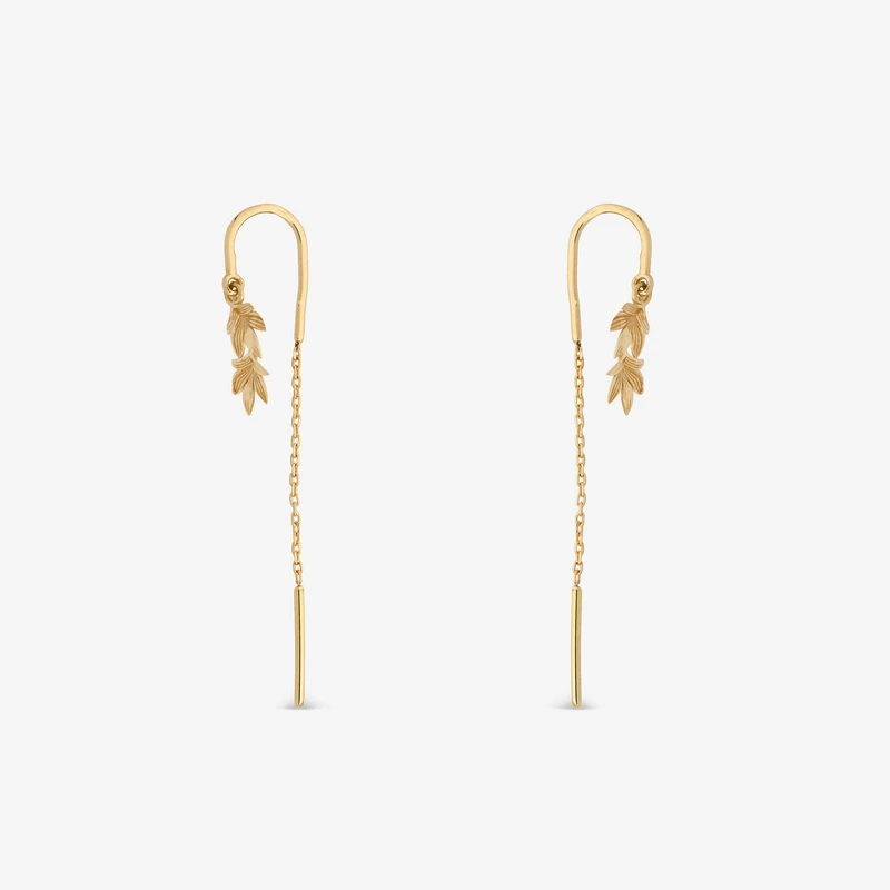 گوشواره بخیه‌ای طلا 18 عیار زنانه جواهری راز مدل 2412-39
