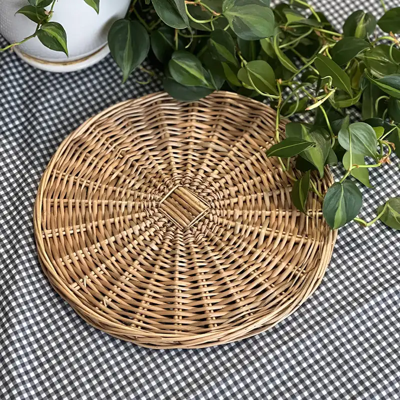 سینی حصیری مدل مروار طرح گرد کد 30