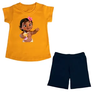 ست تی شرت و شلوارک دخترانه مدل moana OG