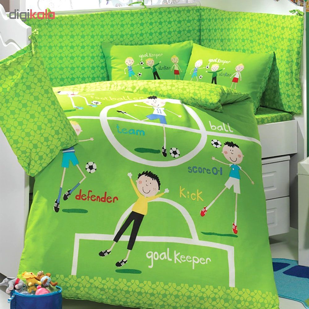 سرویس 10 تکه خواب کودک هوبی مدل Soccer yeSil