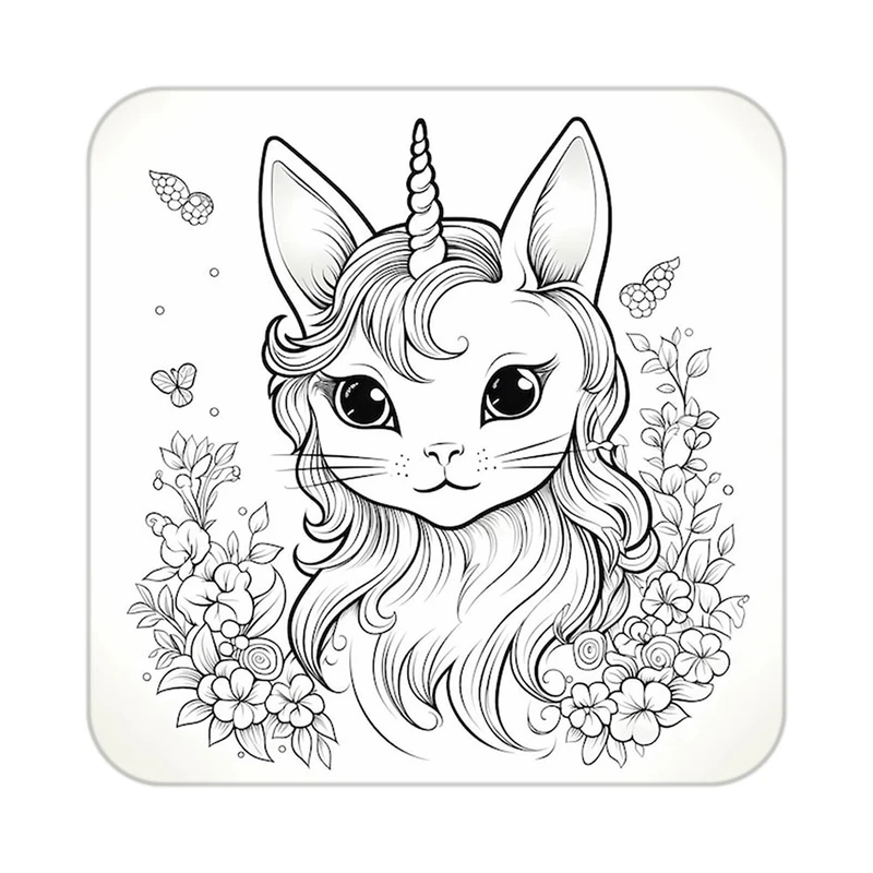 زیر لیوانی کاکتی طرح اسب تک شاخ و یونیکورن مدل mp31137