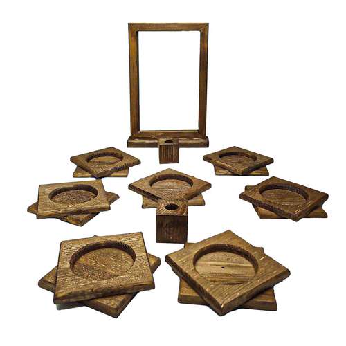 مجموعه ظروف هفت سین 10 پارچه مدل چوبی