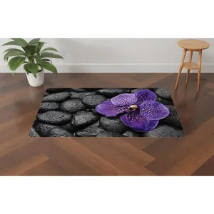 پادری مدل سه لایه رویه مخمل طرح گل کد S512 سایز 75x45 سانتی متر