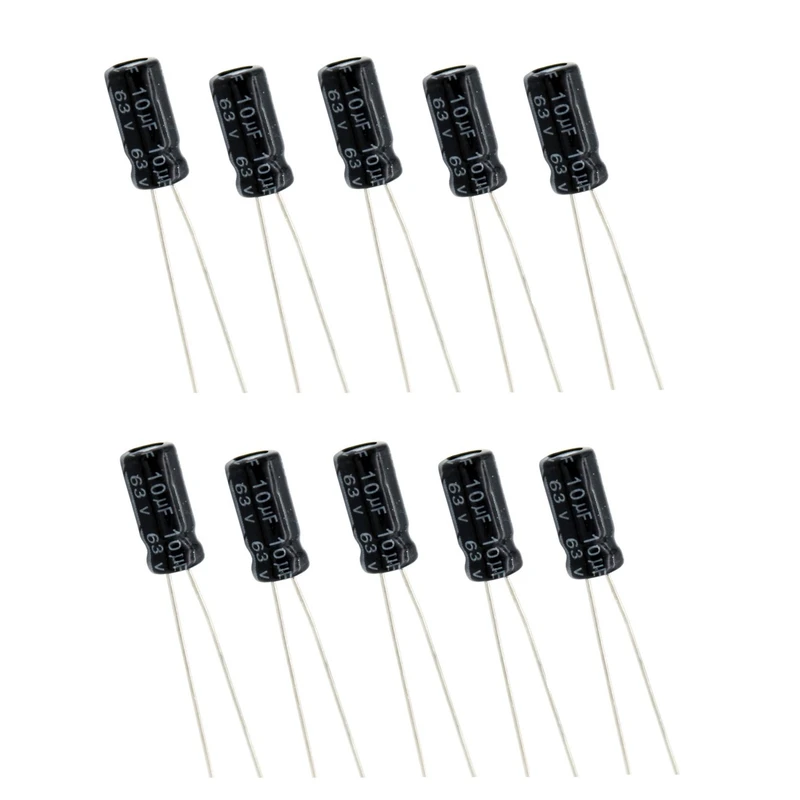 خازن الکترولیت 10 میکروفاراد مدل 63V-RUS بسته 10 عددی