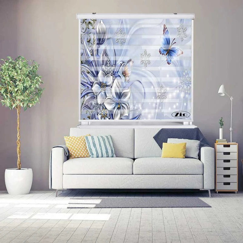 پرده زبرا زیو کد 3D1422 سایز 150x150 سانتی متر