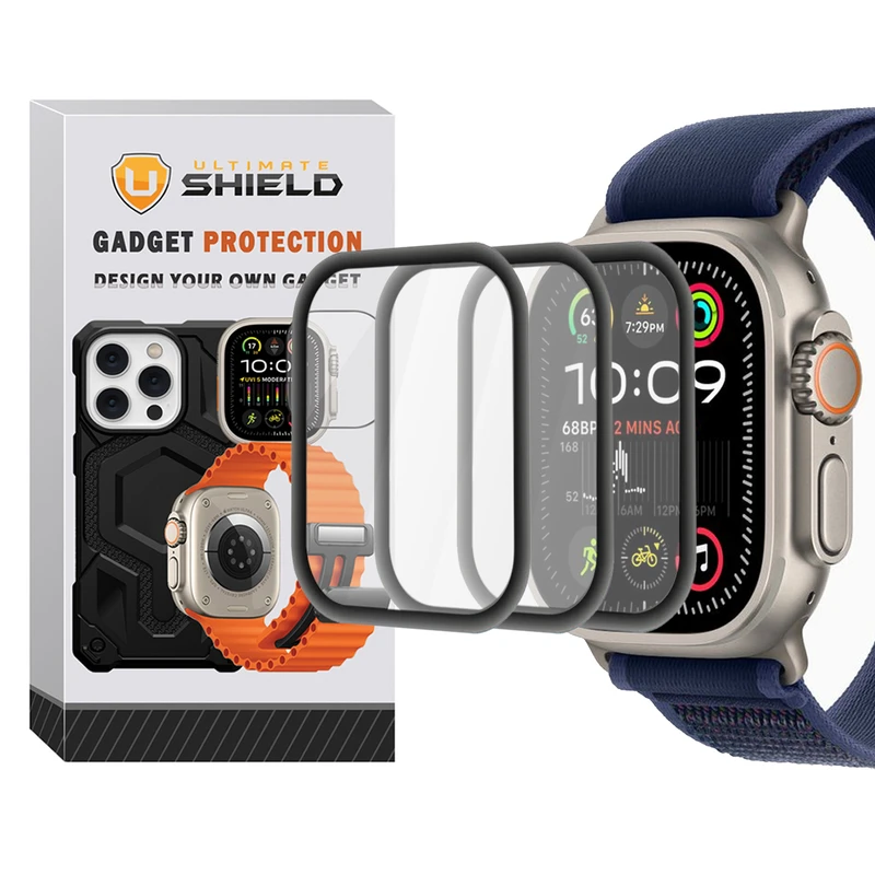 محافظ صفحه نمایش آلتیمیت شیلد مدل Film Protector UL مناسب برای اپل واچ Ultra سایز 49 میلی متری بسته سه عددی