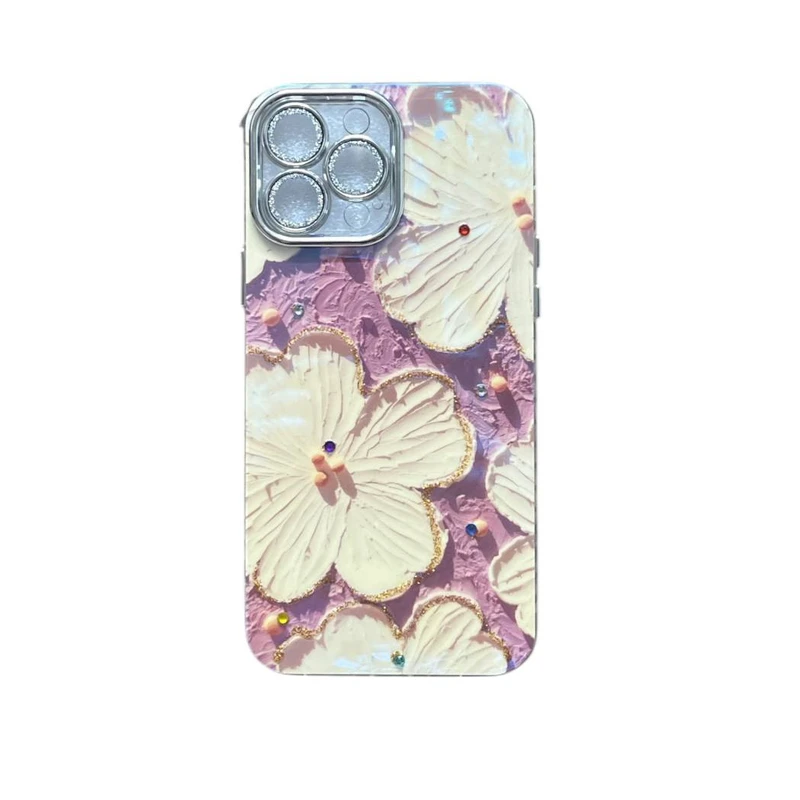 کاور مدل آبرنگی طرح گل نگین دار مناسب برای گوشی موبایل اپل Iphone 14 promax