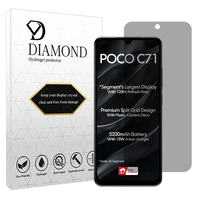 محافظ صفحه نمایش حریم شخصی دیاموند مدل Tough مناسب برای گوشی موبایل شیائومی Poco C71