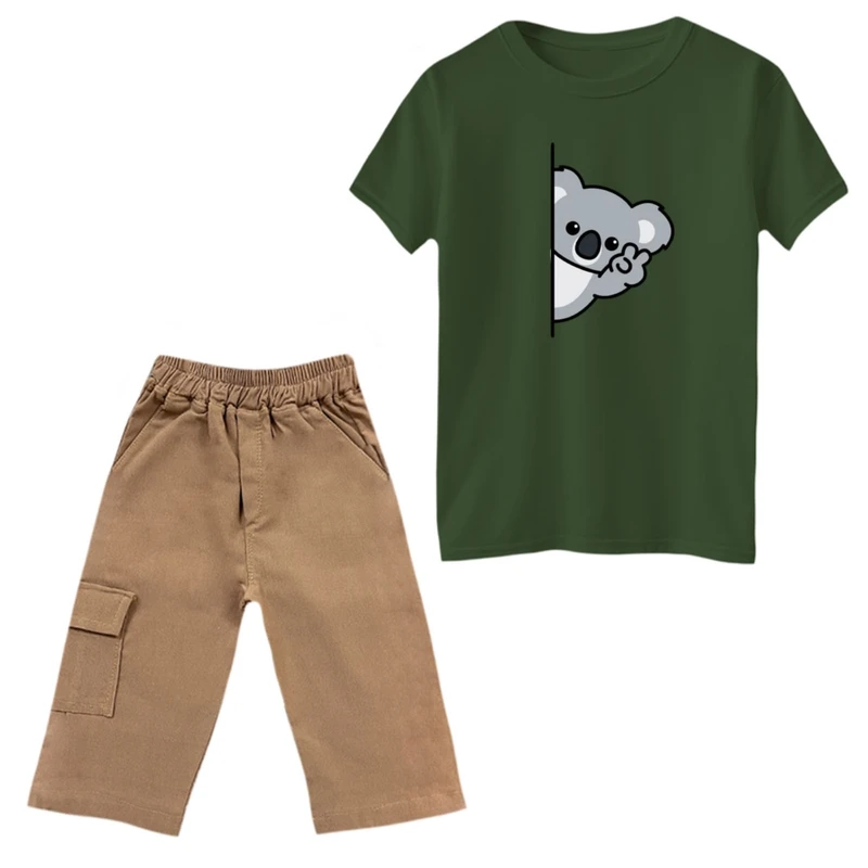 ست تی‌شرت و شلوارک پسرانه مدل کوالا کد 2