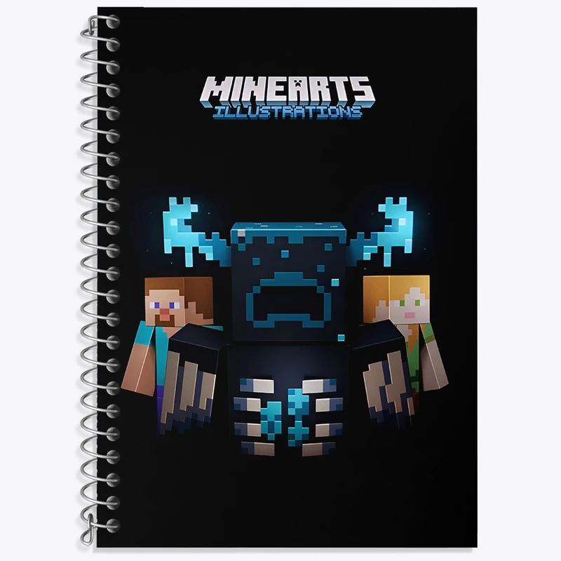 دفتر زبان 50 برگ خندالو مدل سه خط طرح ماینکرافت (Minecraft) کد N5195