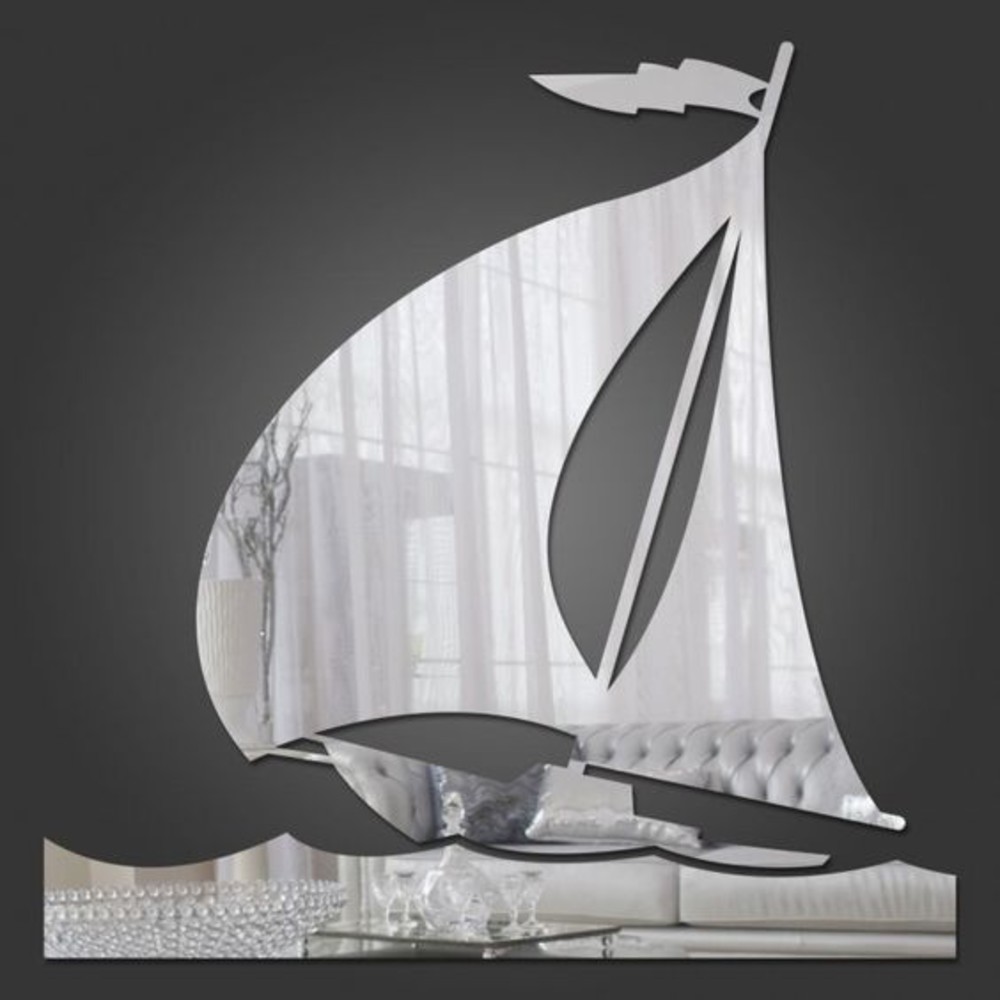 آینه پلکسی گلس رومادون طرح قایق کد 493 سایز 40x40