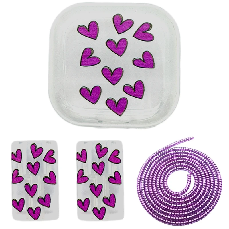 محافظ کابل مدل Small Hearts به همراه محافظ شارژ دیواری مجموعه 4 عددی