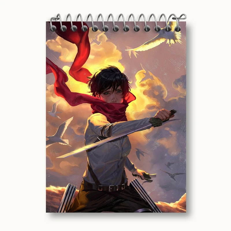 دفتر یادداشت 50 برگ خندالو مدل میکاسا اکرمن انیمه اتک آن تایتان Attack on Titan کد 18522