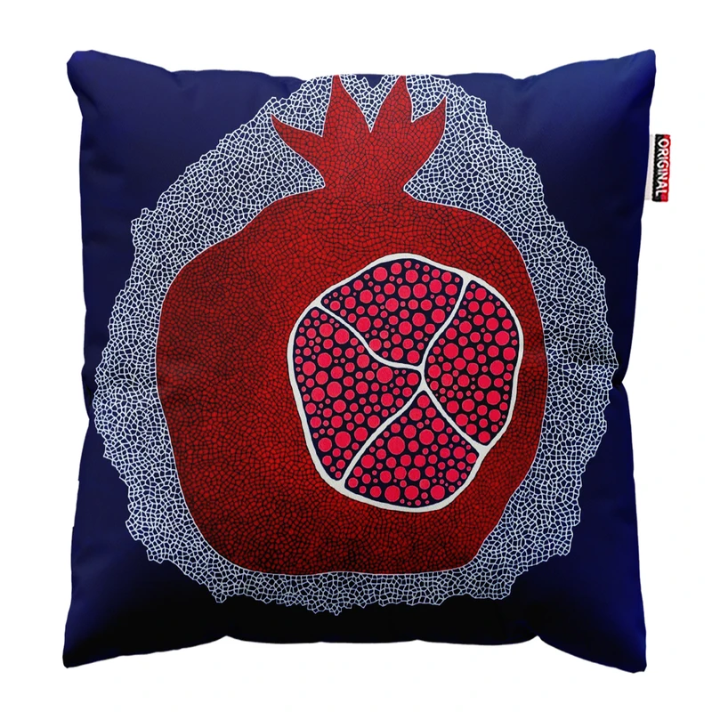 کوسن پاد آفرین مدل شب یلدا طرح انار شب چله کد PK302729 سایز 30*30 سانتی متر 