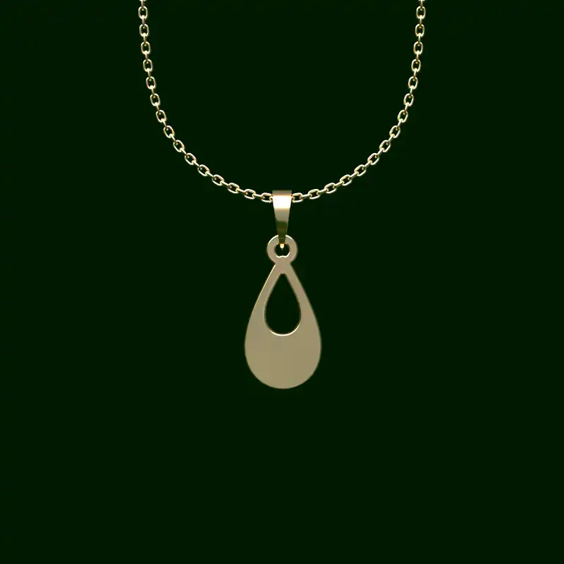 گردنبند طلا 18 عیار زنانه مدوپد مدل اشک کد V2-1-1285