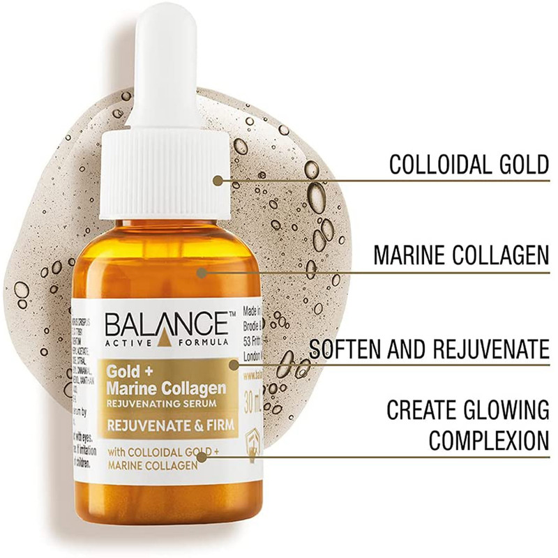 سرم ضد چروک بالانس مدل Gold + Marine Collagen حجم 30 میلی لیتر