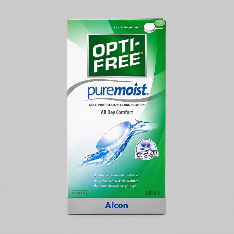 محلول شستشول لنز اپتی فری مدل purmoist حجم 120 میلی لیتر