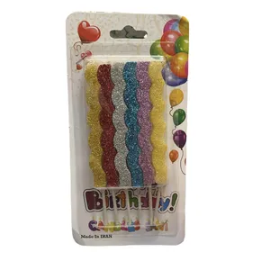 شمع تولد مدل زیگ زاک بسته 6 عددی