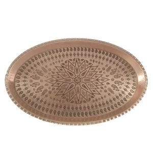 سینی مسی طرح بیضی کد 4010 سایز 4 قطر 30 سانتی متر