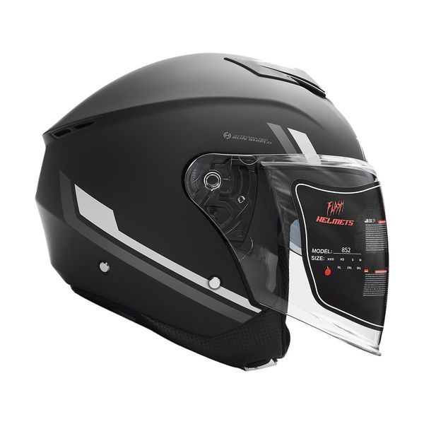 کلاه کاسکت بدون فک فلش مدل 852 matt black-gray 35#