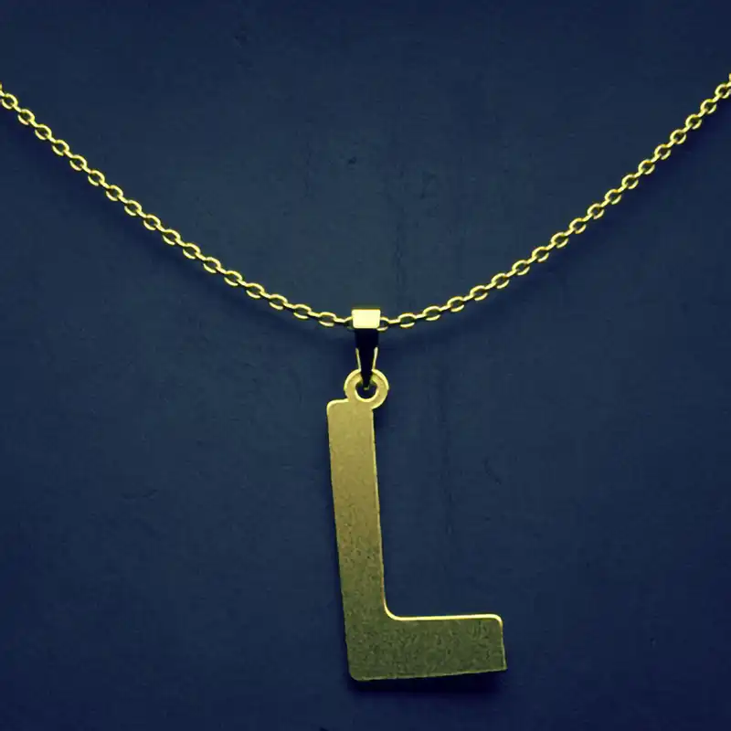 گردنبند طلا 18 عیار زنانه مدوپد مدل حرف L کد H3-1-1246