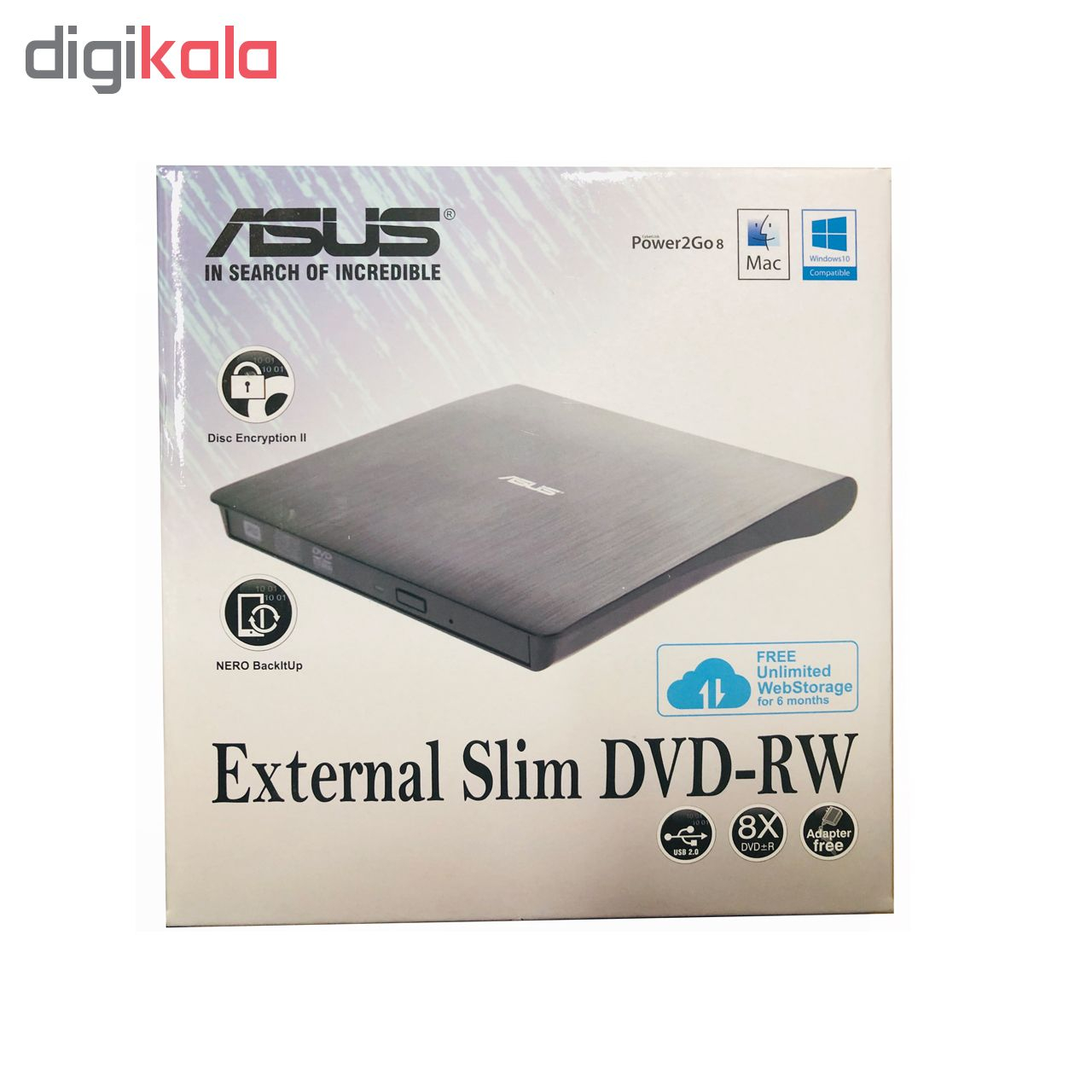 درايو DVD اكسترنال ايسوس مدل SDRW08D-U