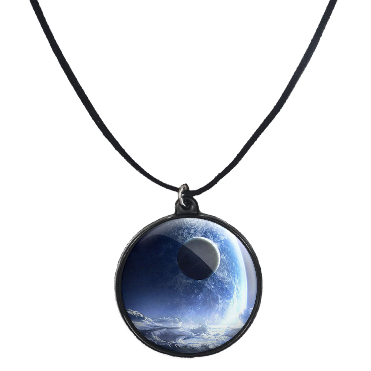 گردنبند پرمانه طرح زمین کد pmb.23491 مدل دو طرفه