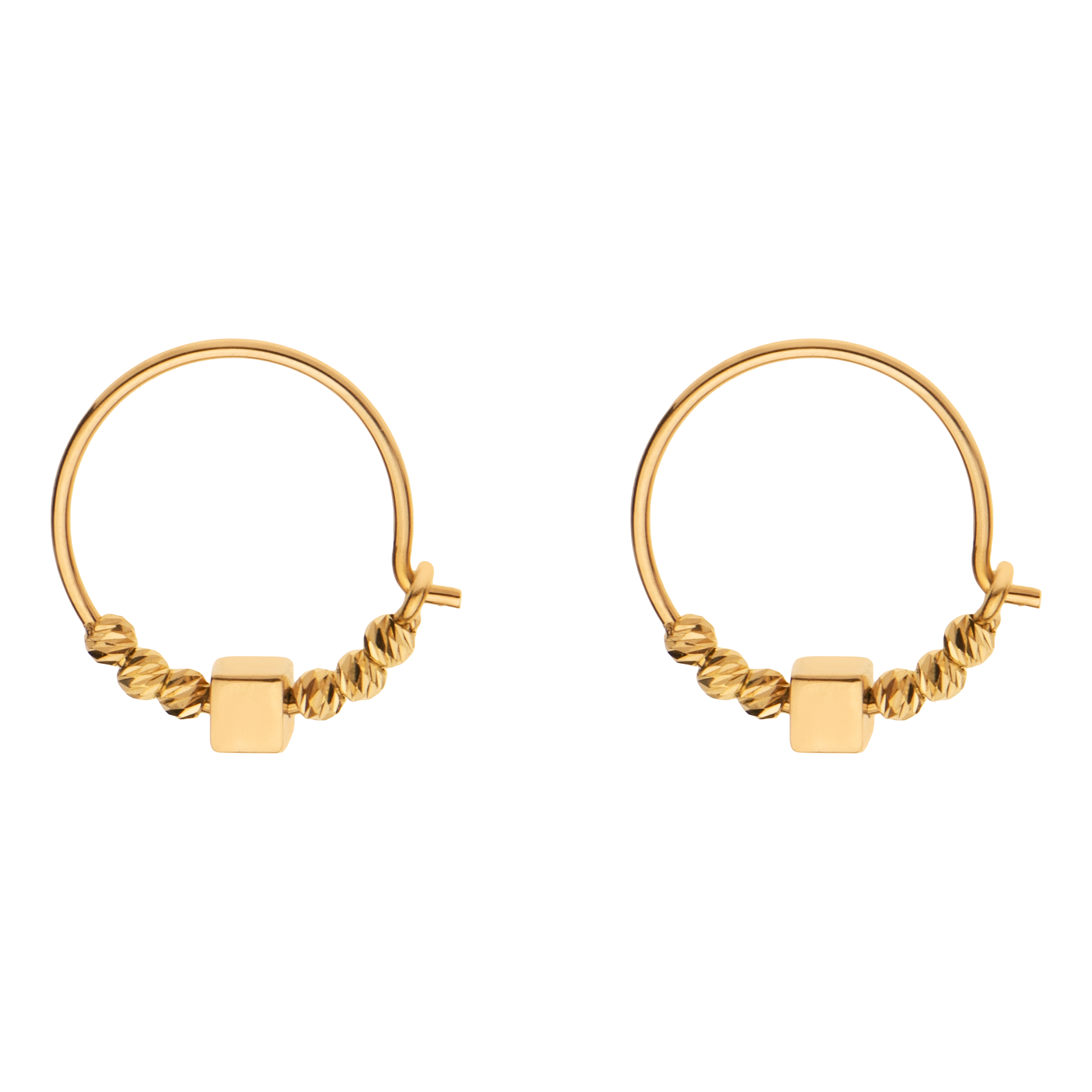 گوشواره حلقه‌ای طلا 18 عیار زنانه گلدم مدل E-3070008