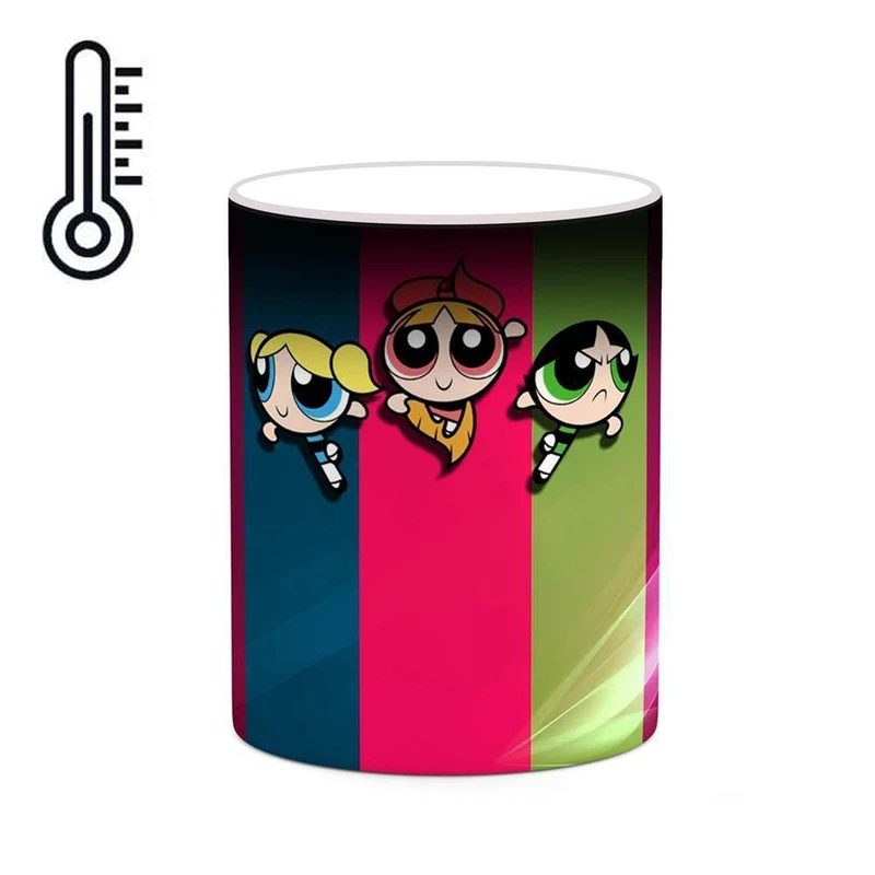ماگ حرارتی کاکتی مدل کارتون The Powerpuff Girls کد mgh23451