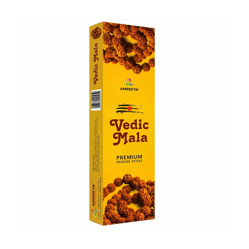 عود دست‌ساز آمریا مدل ودیک مالا vedic mala  رایحه ساده بسته 30 عددی