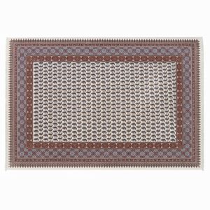 رومیزی قلمکار زابلیان مدل ممتاز طرح هزار بته کد 280p180FullPaisley-White